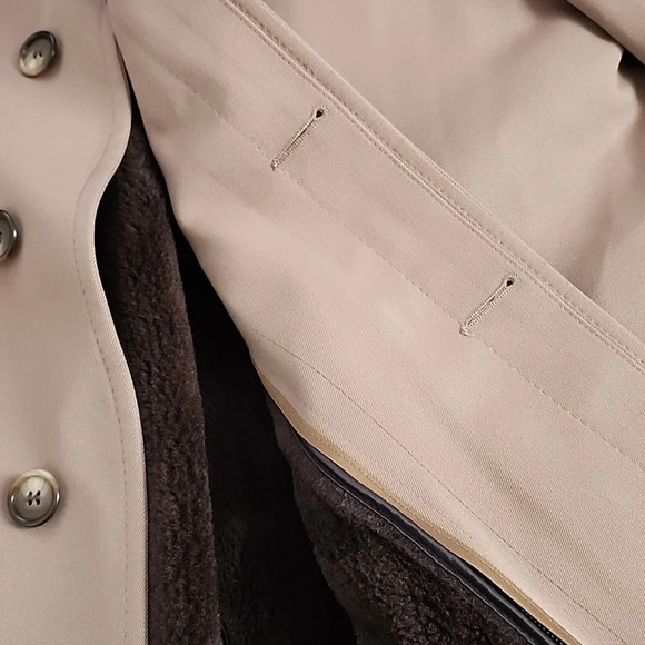 ☂London Fog Vintage 1970s Point Collar Trench Coat Tan Khaki Made in USA 42 Reg - Picture 13 of 16